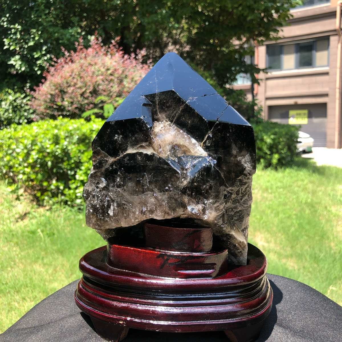 7.37LB Natural crystal beautiful Tawny Crystal Specimen + Base