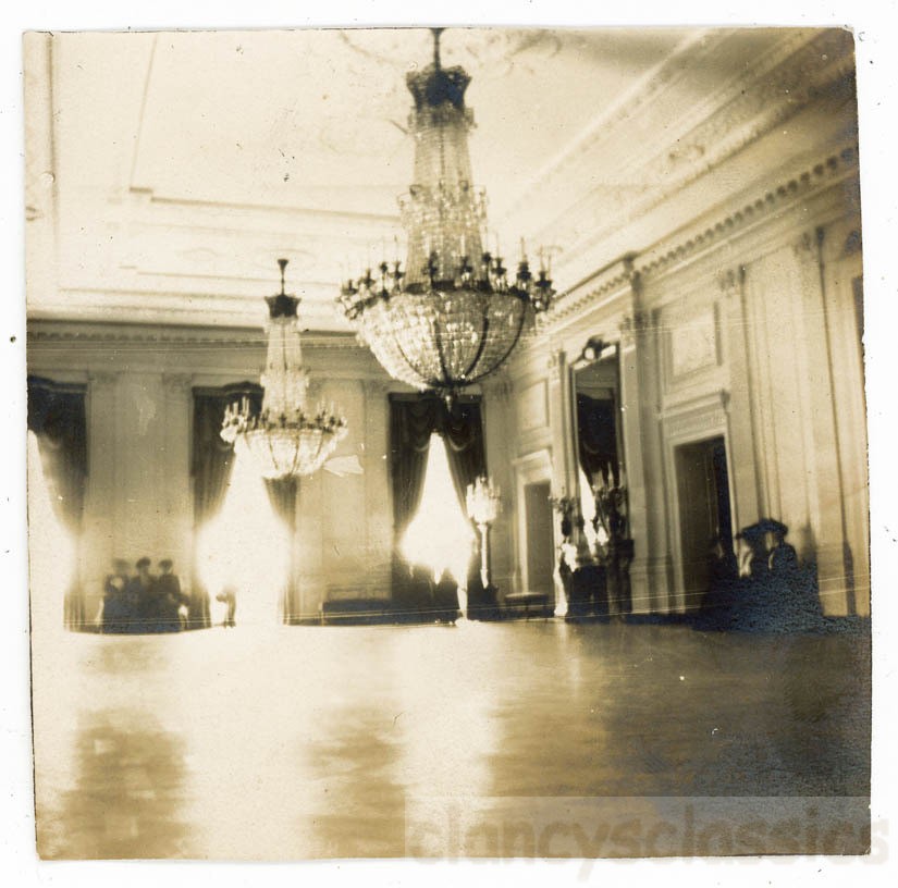 1905 White House East Ballroom Interior Crystal Chandelier Teddy Roosevelt D.C