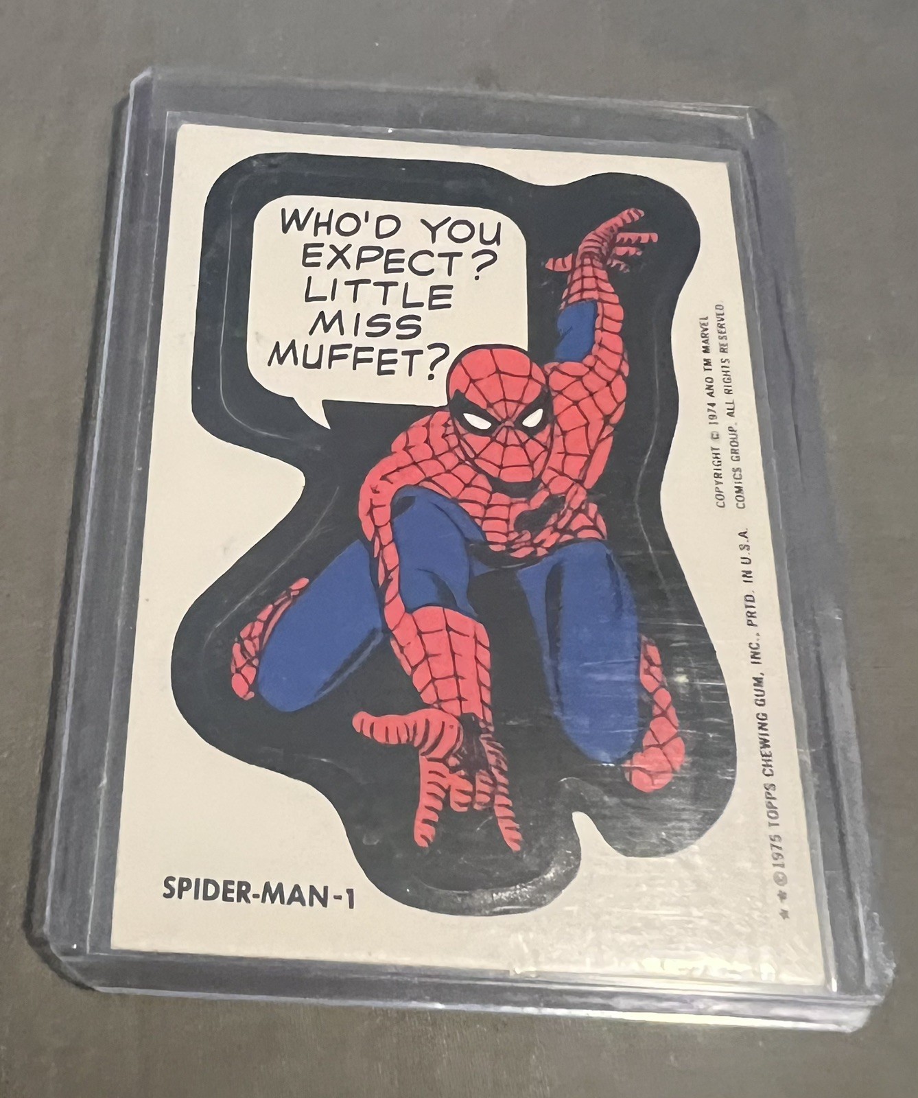 Vintage 1975 Topps Spider-Man #1 Comic Book Heroes Stickers First Topps card Vintage 1975 Topps Spider-Man #1 Comic Book Heroes Stickers First Topps card