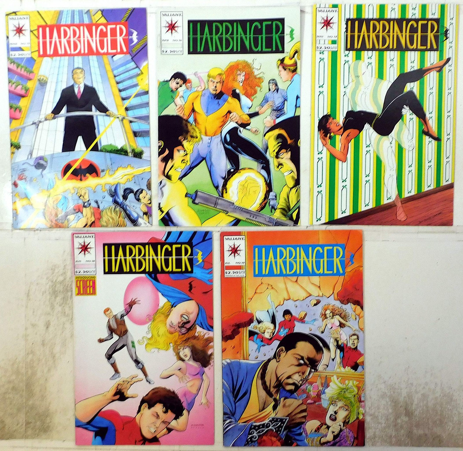 Harbinger Lot of 5 #15, 16, 17, 18, 19 1993 Valiant Comics 1st Print Comic Books