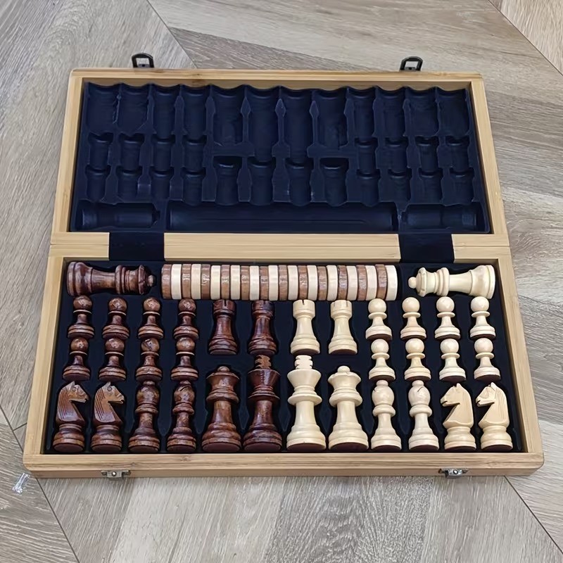 Professional Folding Chess Set- 33pcs Set(includes 16 Black Pieces, 16 White Pie Professional Folding Chess Set- 33pcs Set(includes 16 Black Pieces, 16 White Pie