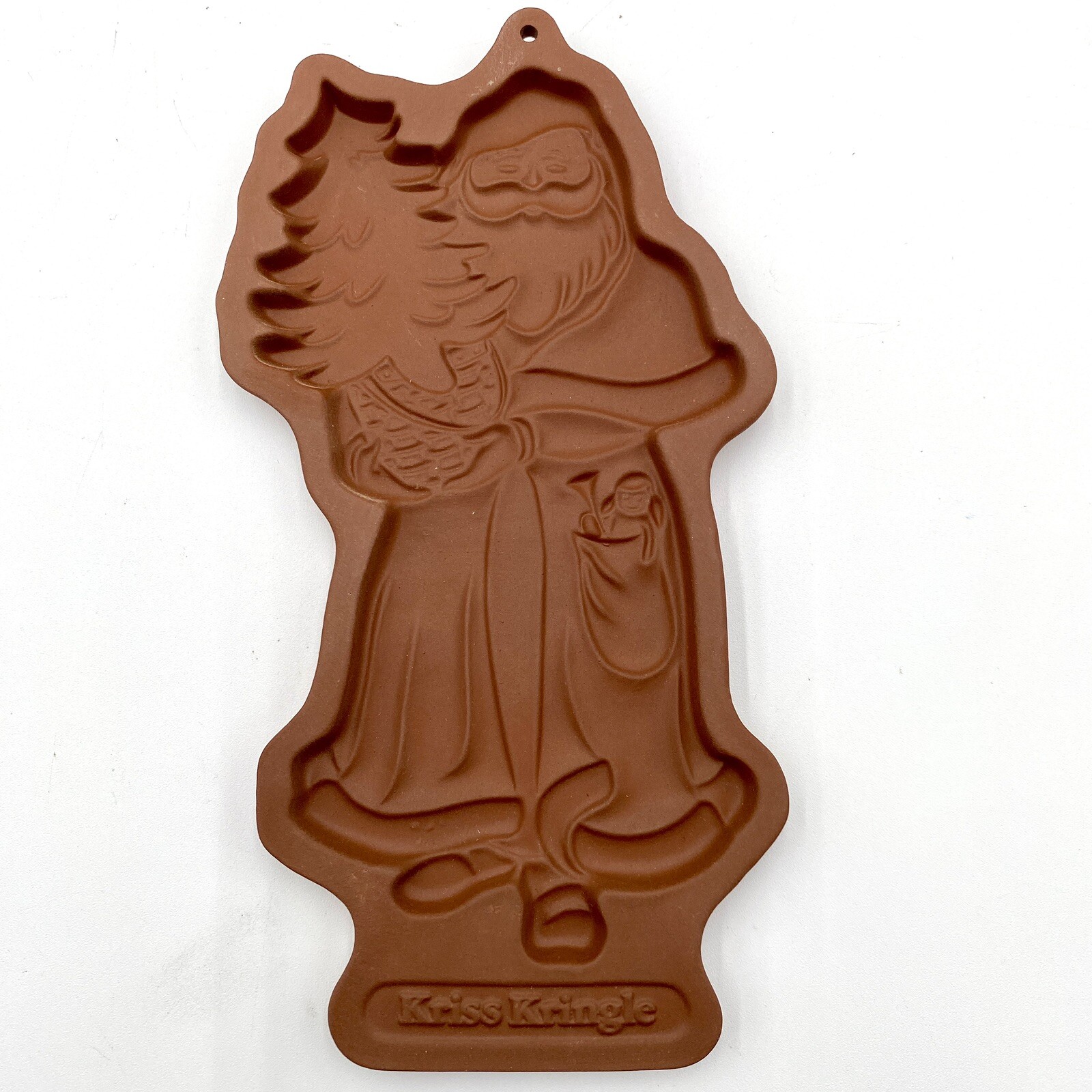 Longaberger 1991 Pottery Limited Edition Christmas Cookie Mold Kriss Kringle Vtg