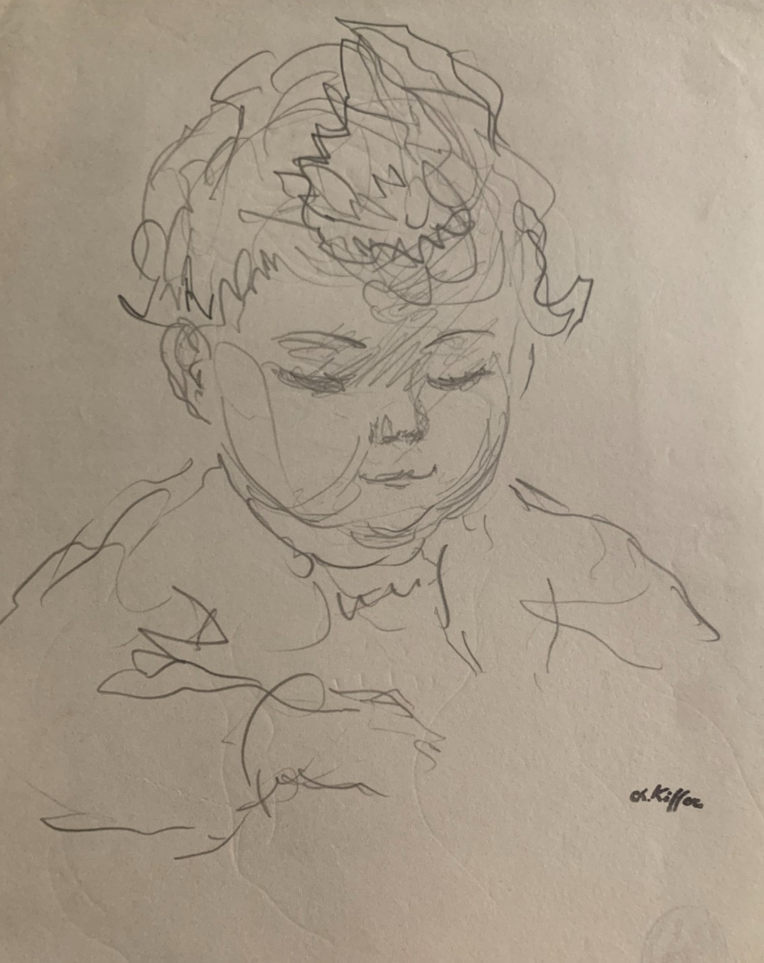 CHARLES KIFFER (1902-1992) CHILD PORTRAIT CIRCA 1970 (246)