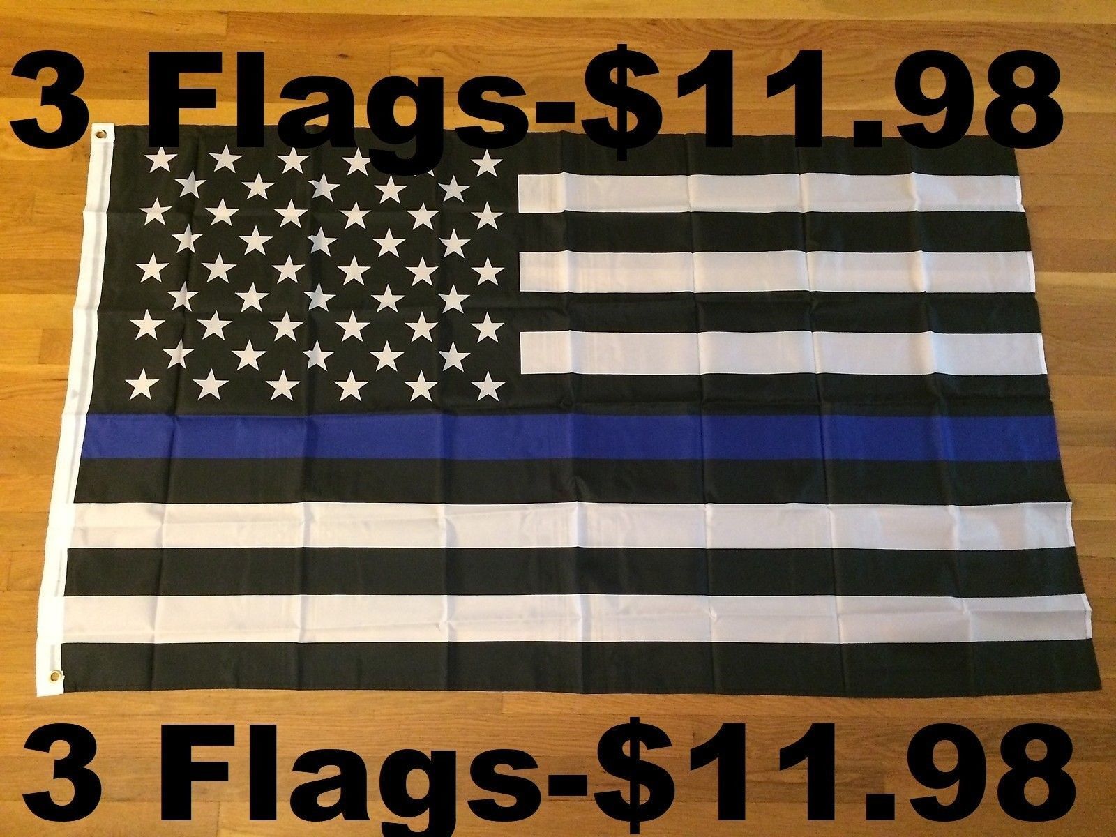 3 Flags - Thin Blue Line American Flags Blue Lives Matter Law Enforcement 3x5ft