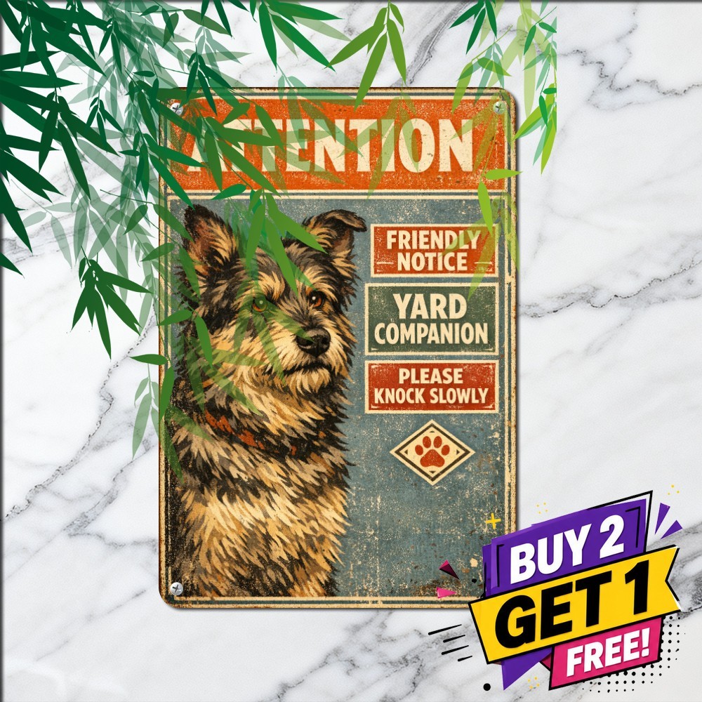 Funny Siberian Husky Tin Sign Beware Guard Dog Warning Metal Plaque
