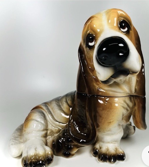 RARE Vintage Big Sky Carvers Canine BASSET HOUND Dog Cookie Jar Phyllis Driscoll
