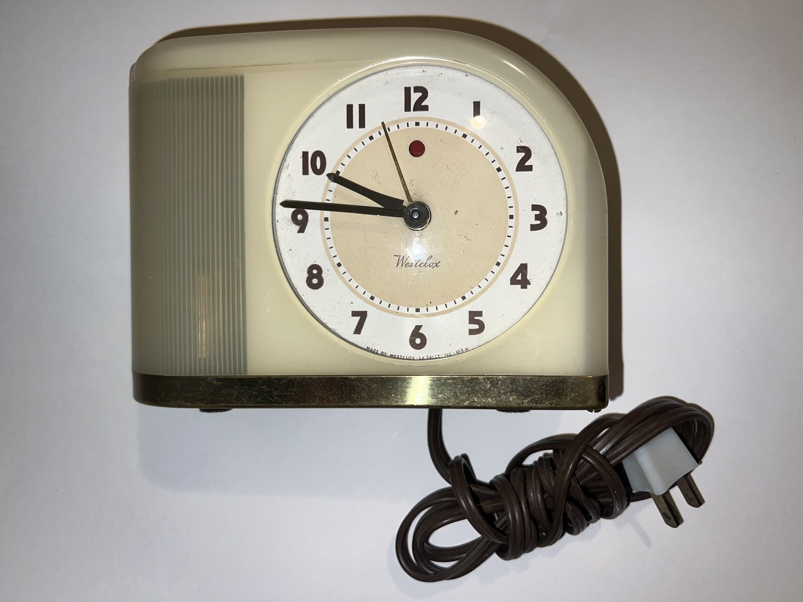 Vintage Westclox Moonbeam S5-J Alarm Clock MCM Art Deco - Clock works Vintage Westclox Moonbeam S5-J Alarm Clock MCM Art Deco - Clock works
