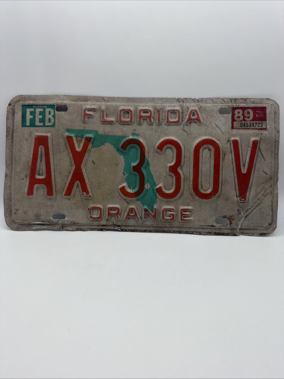 Vintage 1989 1991 Florida License Plate Orange County Old Car Number Tag Auto FL