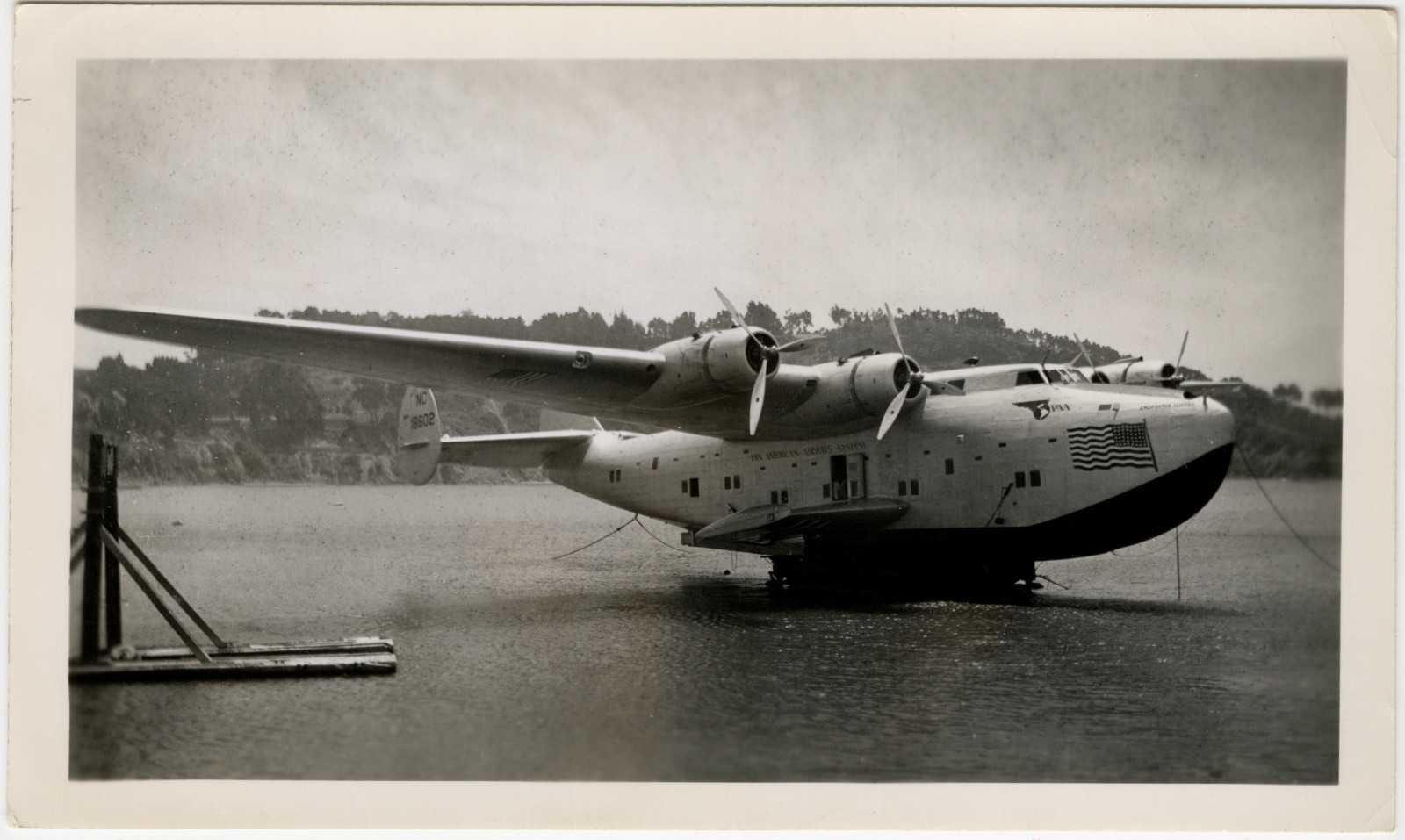 Pan Am Boeing 314 California Clipper NC18602 Flying Boat Original Vintage Photo Pan Am Boeing 314 California Clipper NC18602 Flying Boat Original Vintage Photo