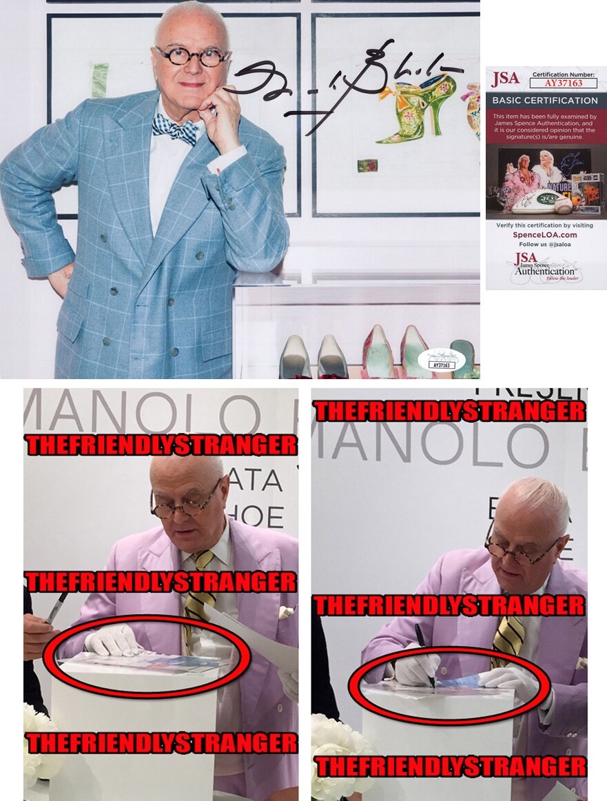 Manolo Blahnik signed Autographed 8x10 Photo EXACT PROOF a Shoe Designer JSA COA