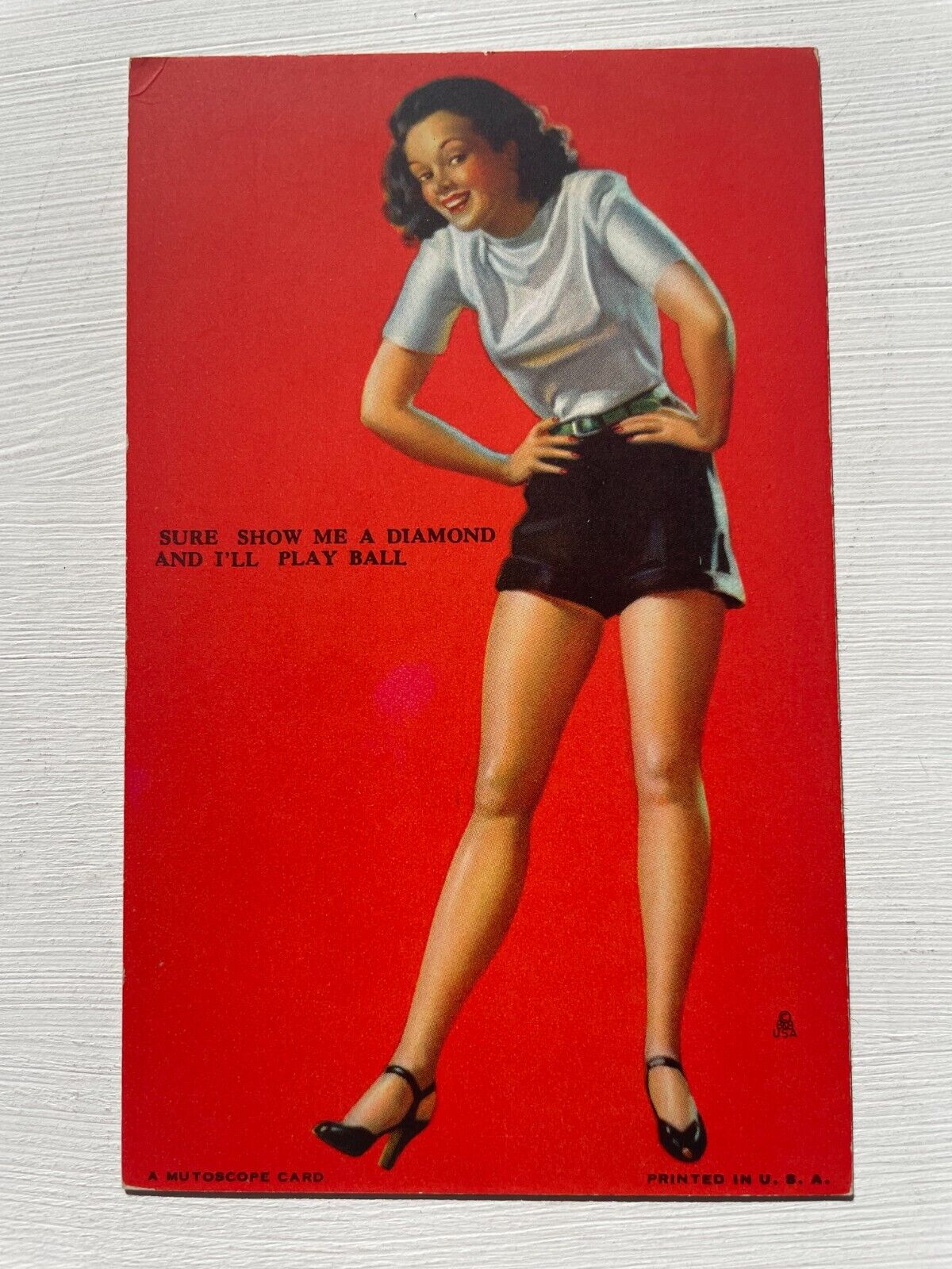 Vintage 1940's Pinup Girl Picture Mutoscope Card- Show Me A Diamond