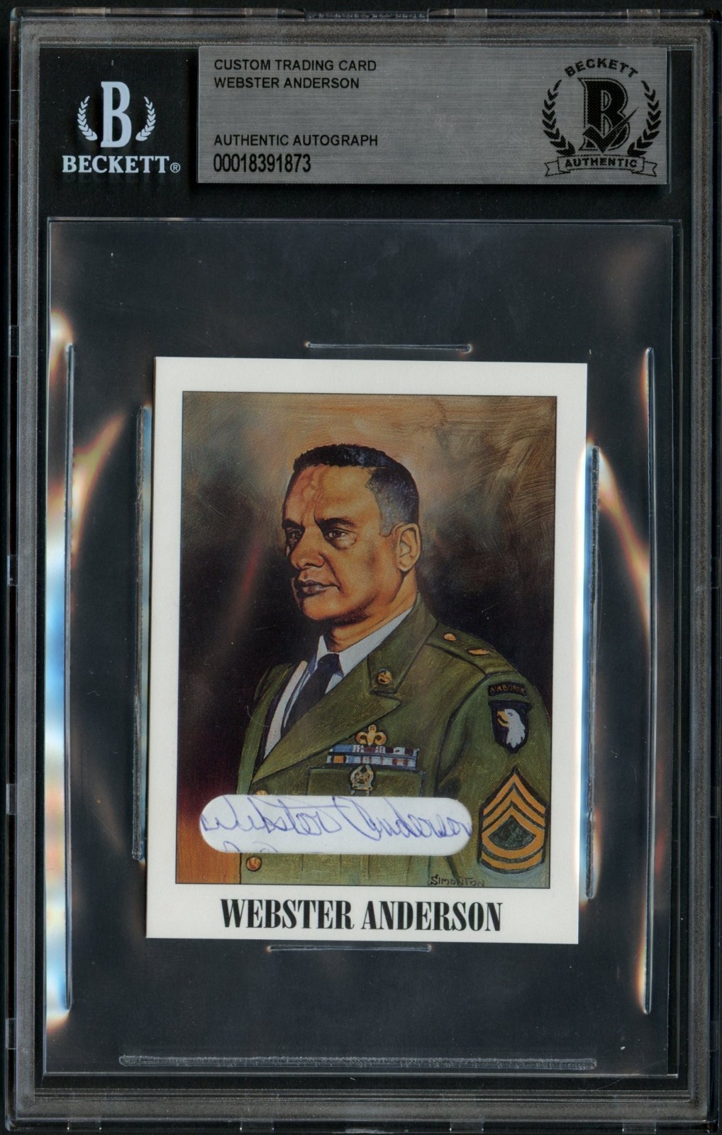 Webster Anderson d2003 signed autograph WWII Custom Cut Medal of Honor Card BAS