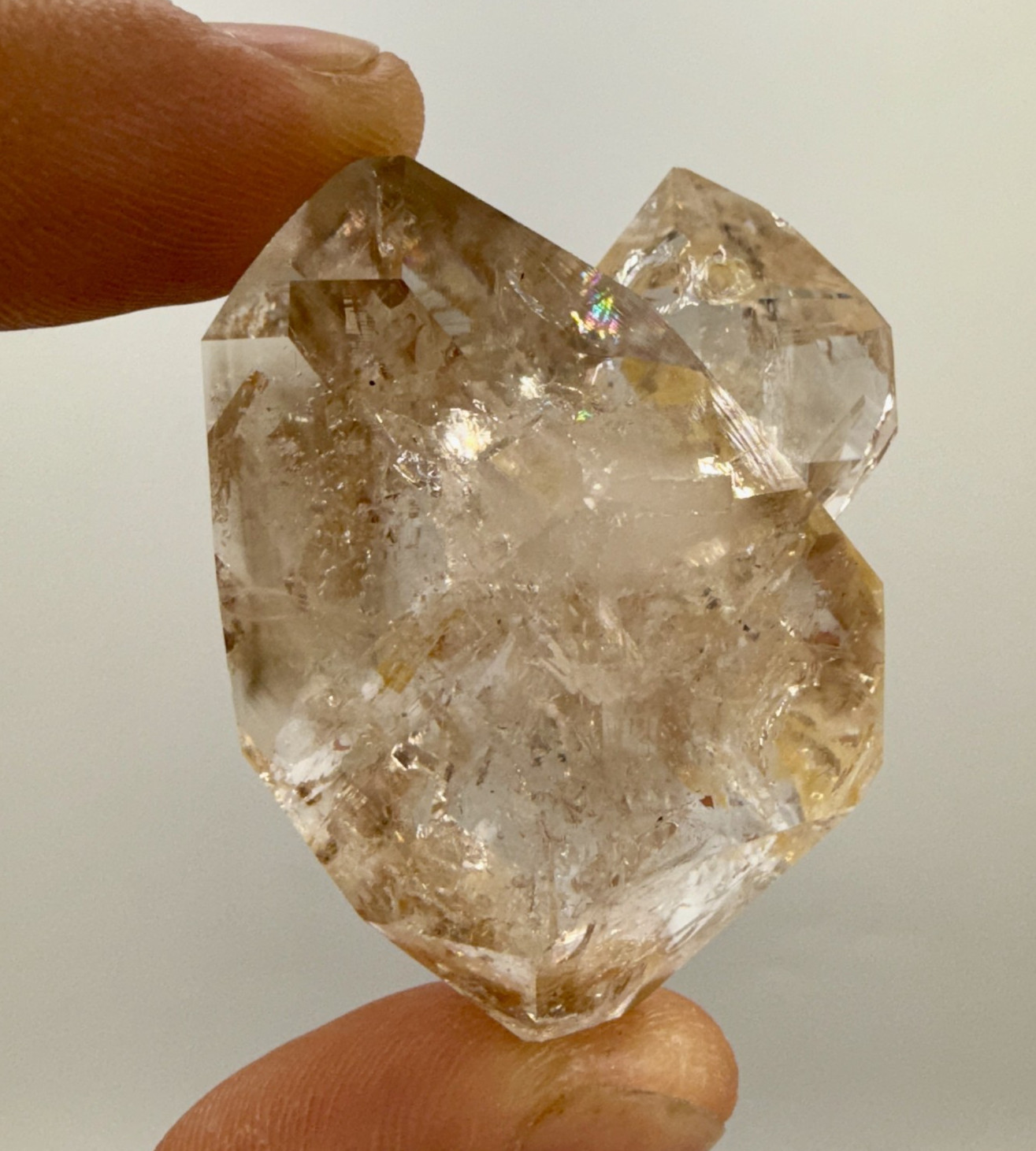 61.97 g Golden Healer Herkimer Diamond Gem Cluster w Excellent Clarity, Phantoms 61.97 g Golden Healer Herkimer Diamond Gem Cluster w Excellent Clarity, Phantoms
