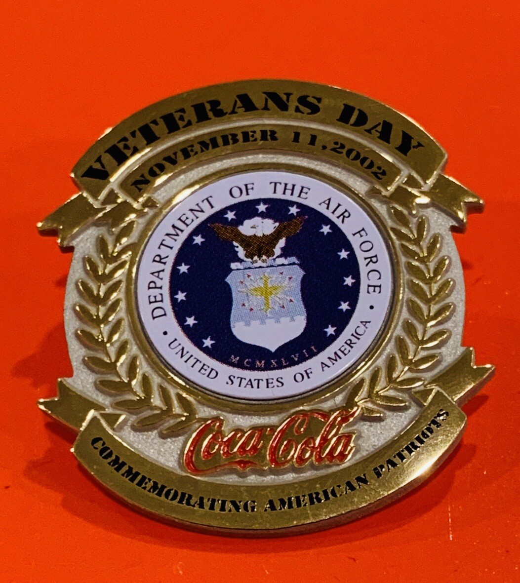 2002 Coca-Cola Veterans Day RARE Pin United States Air Force Military