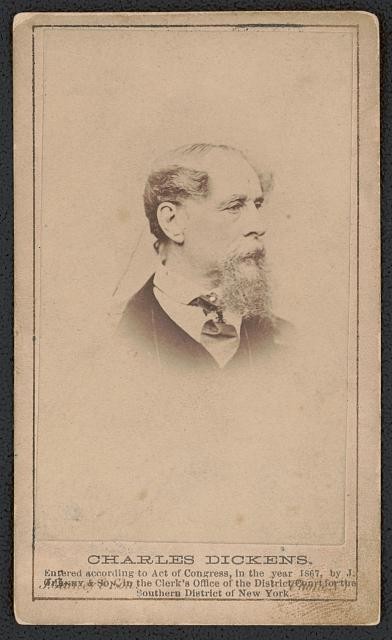 Photo:Charles Dickens New York 1867 Portrait Photo Profile Facing Right