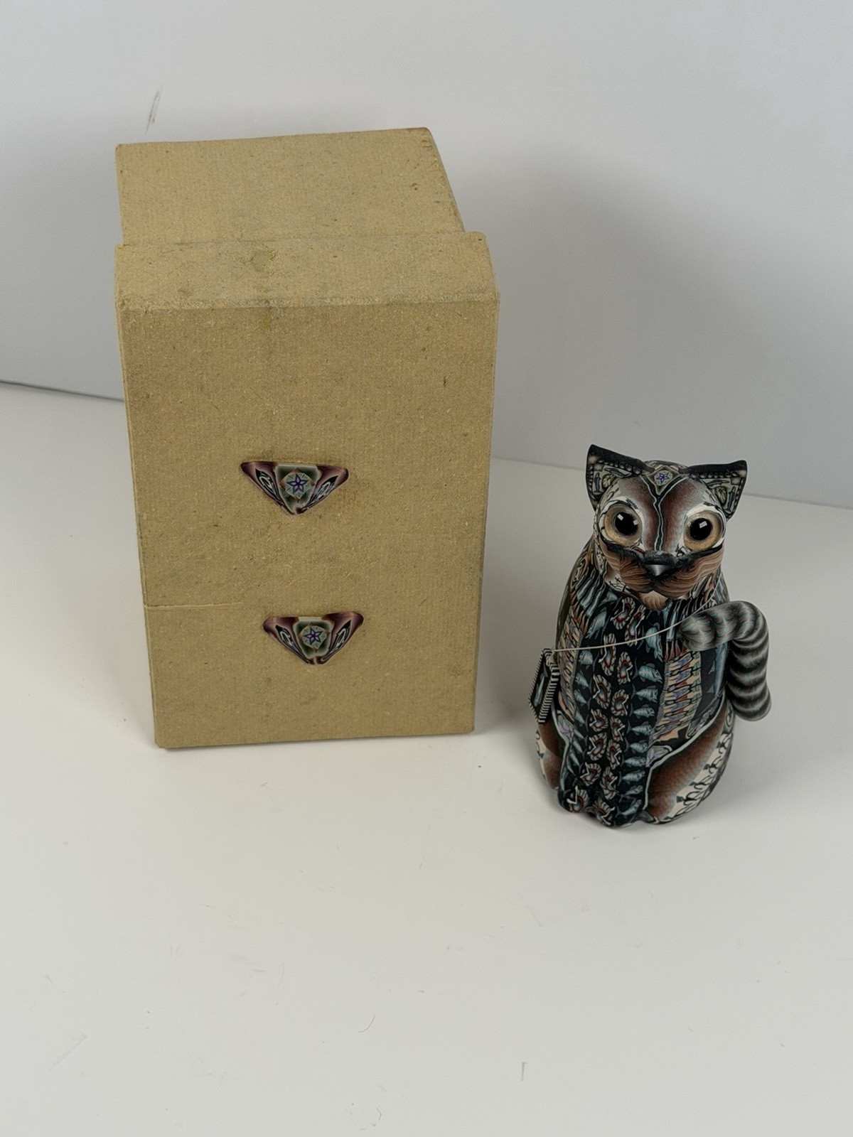 Jon Stuart Anderson Polymer Clay Cat Figurine Vintage Rare