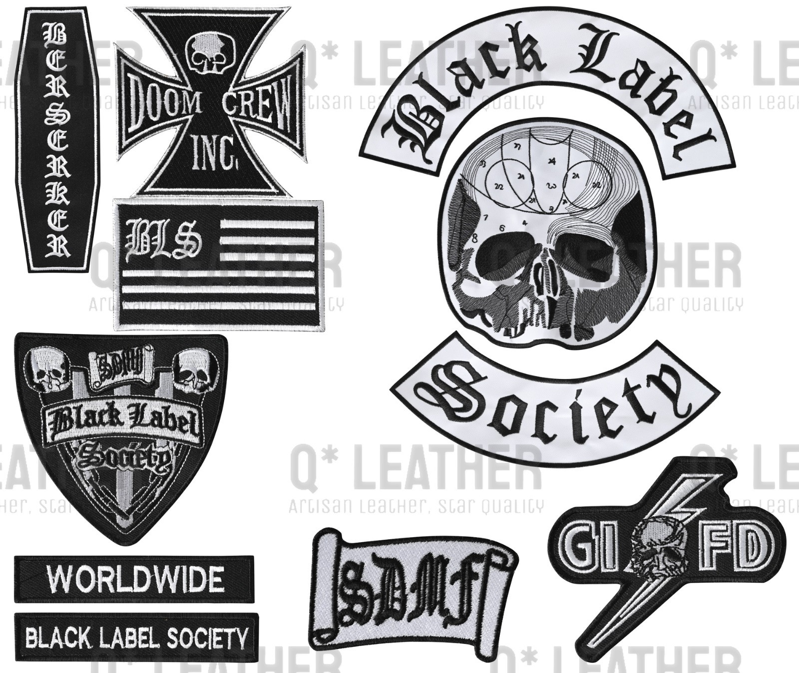 BLACK LABEL SOCIETY  COMPLETE 11 PCS EMBROIDERED PATCH SET Iron/ Sew On Vest
