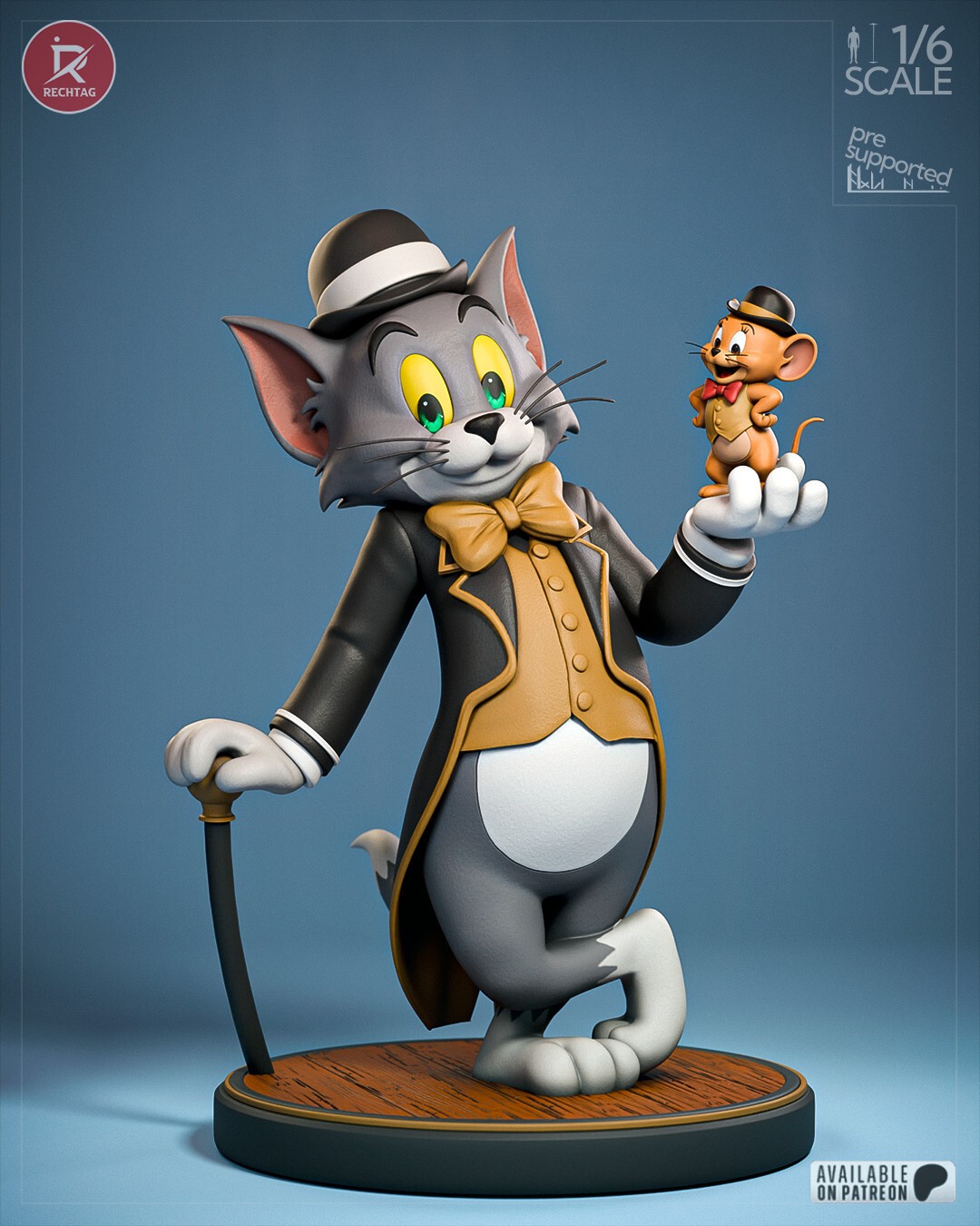 1:8 Tom & Jerry Formal Tuxedo Fan Art UNPAINTED Resin Garage Kit