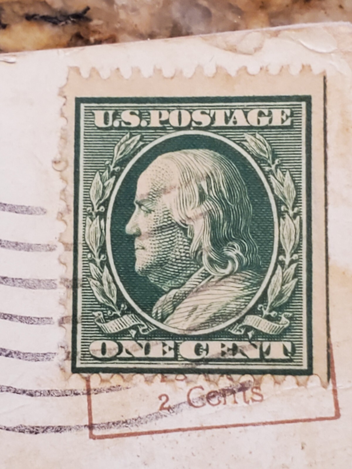 1 CENT BEN FRANKLIN POSTCARD 1909 LIBERTY BELL