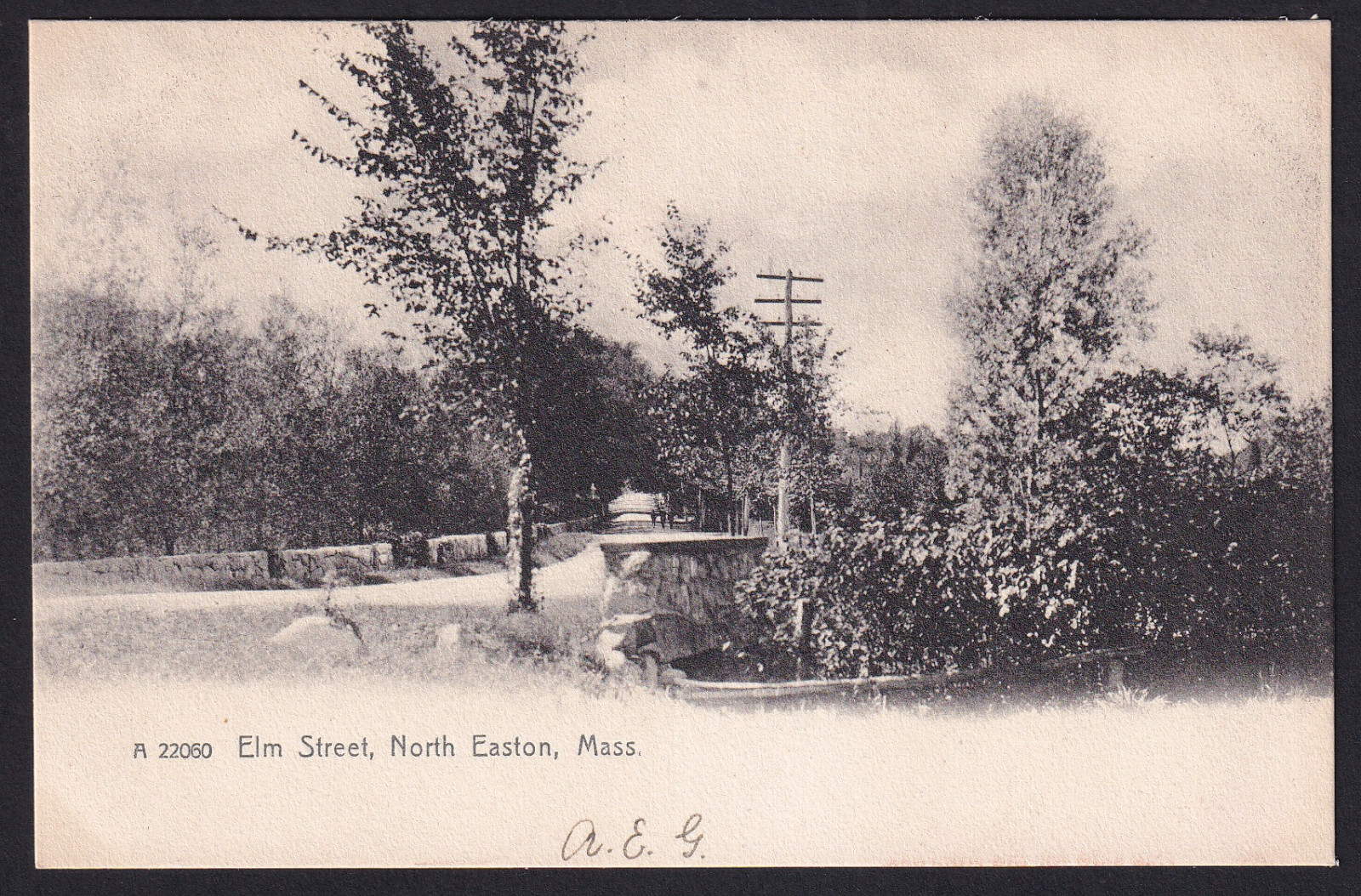 Massachusetts-MA-North Easton-Elm Street-Bridge-Rotograph-1906 Antique Postcard