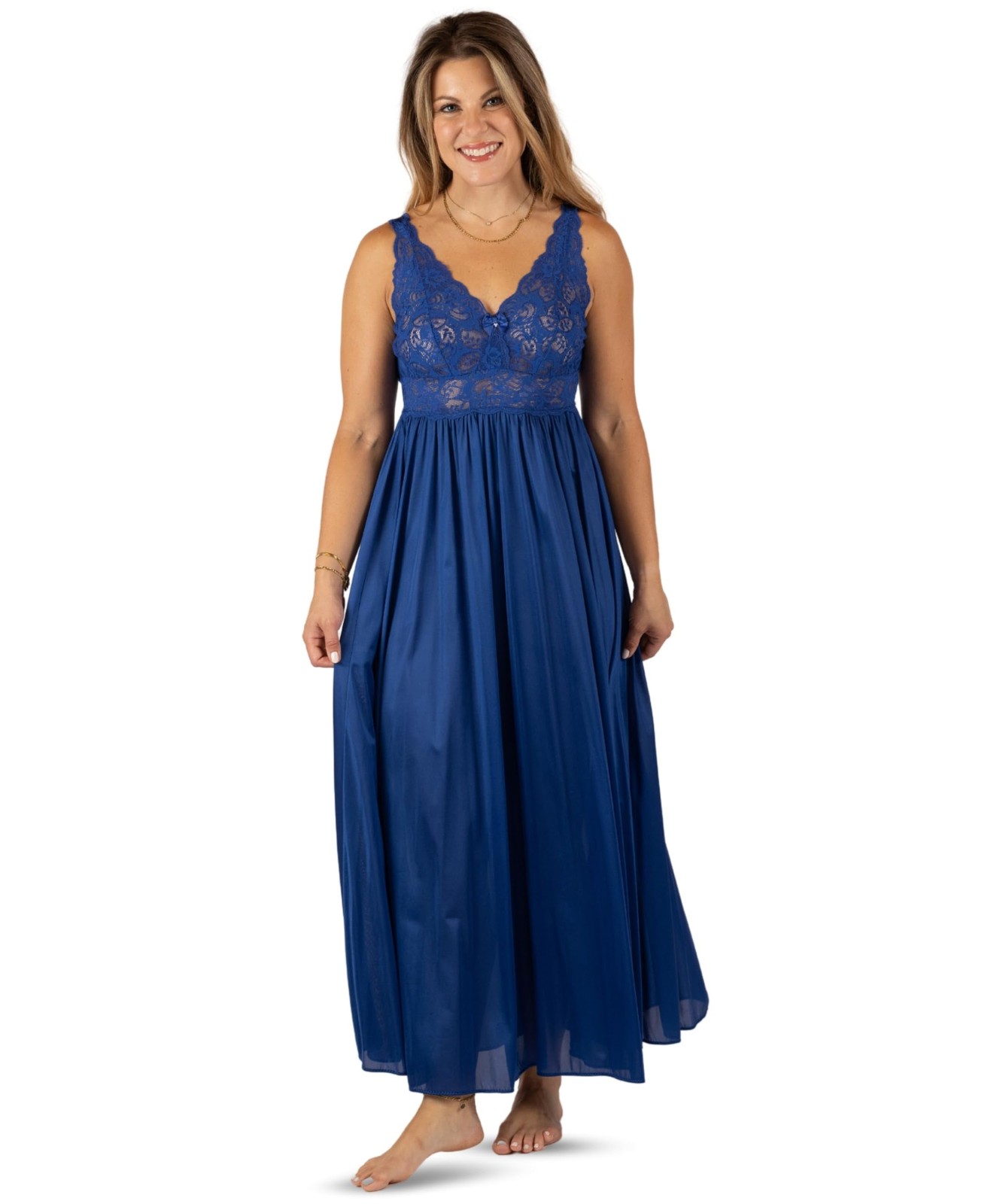Shadowline womens Sleepwear Nightgown, Navy, 2X Plus
