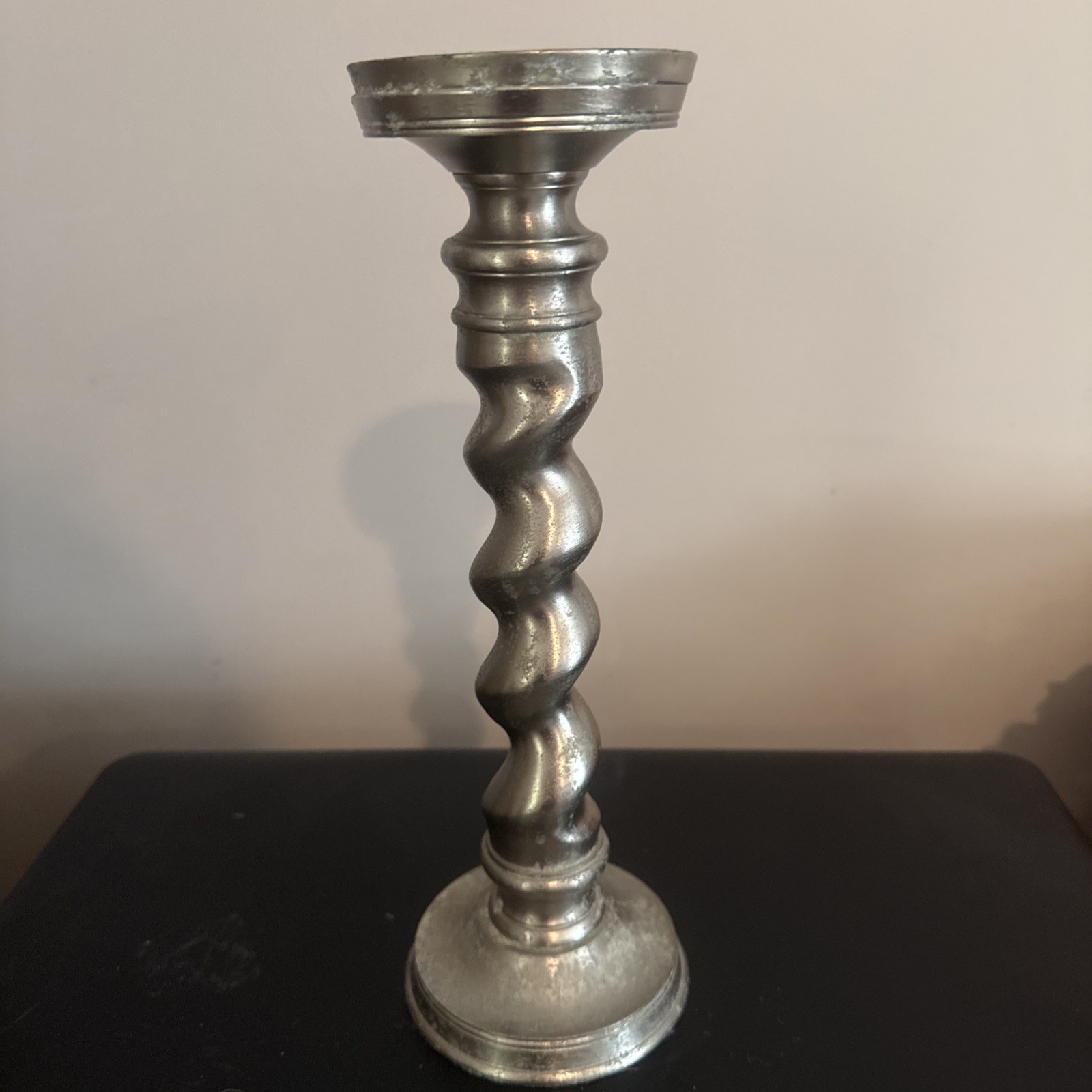 Barley Twist candleholder Homegoods Metal Silver Traditional