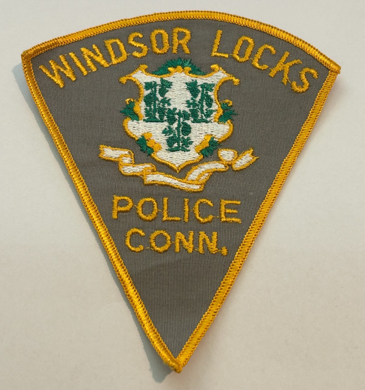 Vintage Windsor Locks Connecticut Gray Police Patch Unused