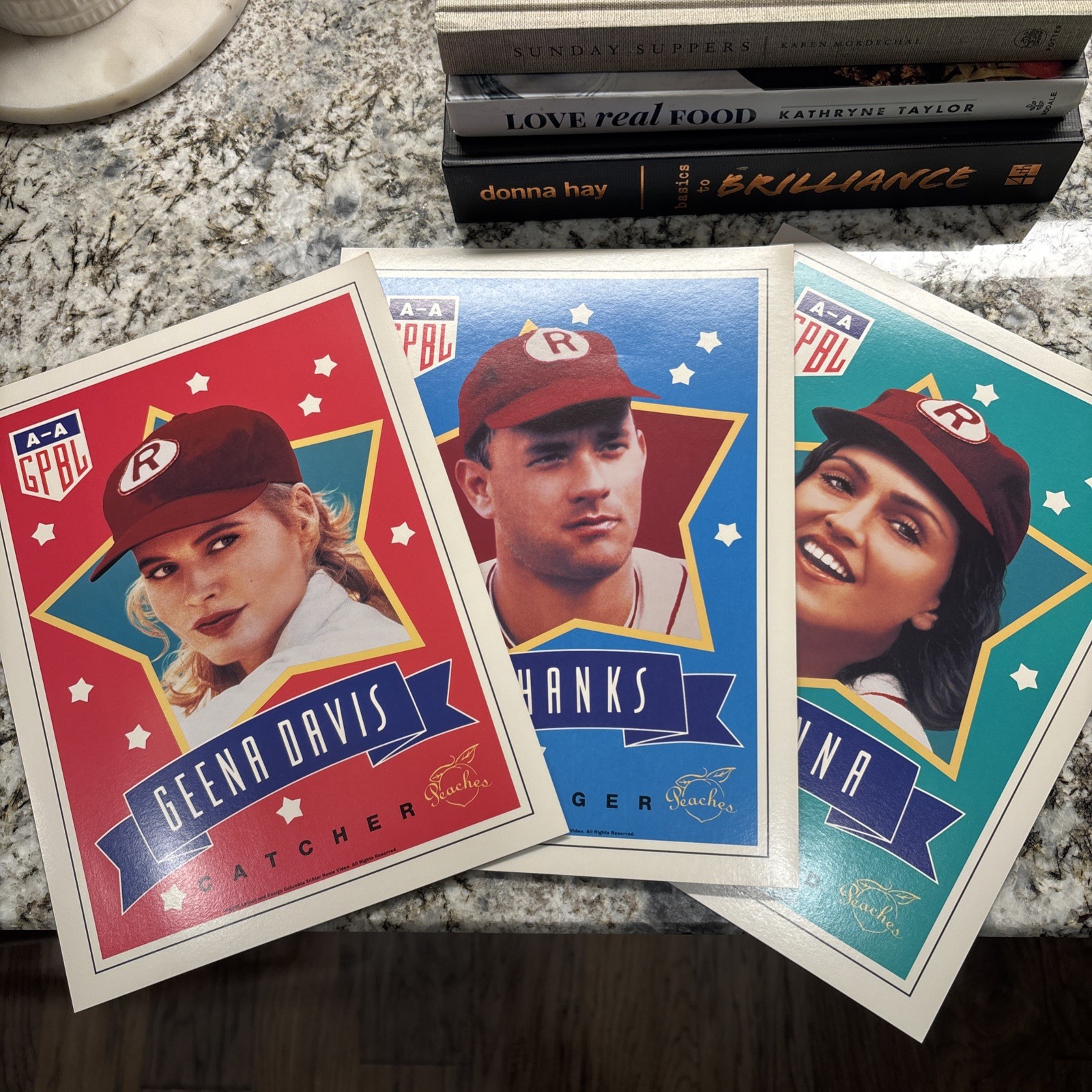 A League Of Their Own Madonna Tom Hanks Geena Davis 8 x 10 promo baseball cards