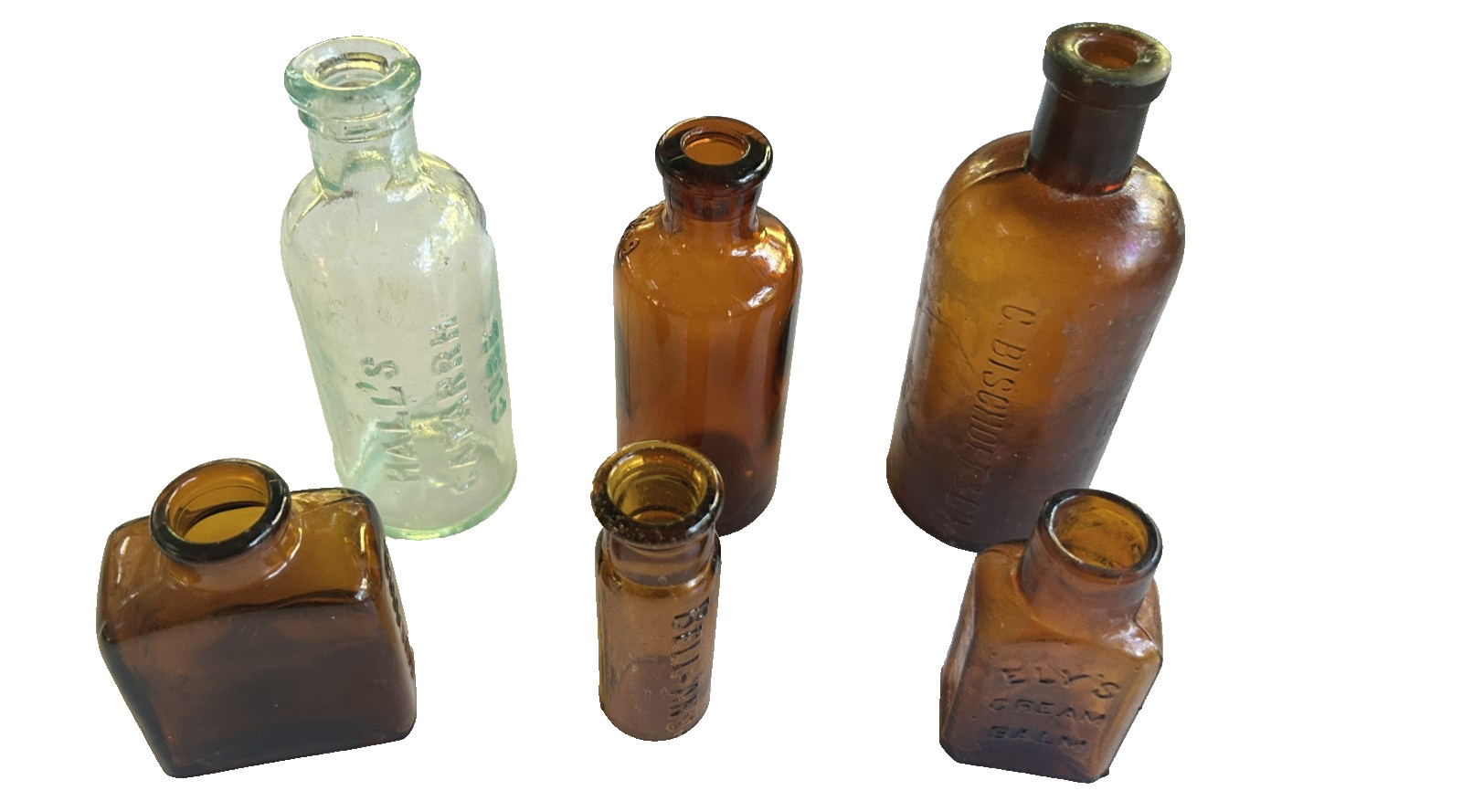 BOTTLES (VINTAGE) SIX (6) DIFFERENT MEDICAL/PHARMACEUTICAL PIECES  OLDIES