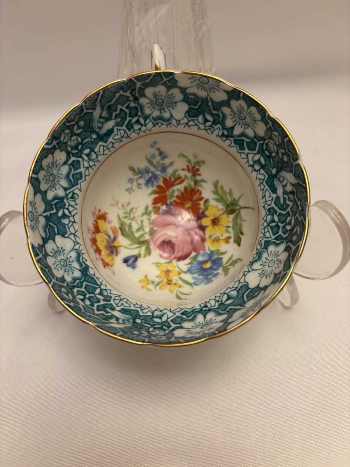 ROSINA TEACUP  NO SAUCER FLOWERS BONE CHINA HAND PAINTED