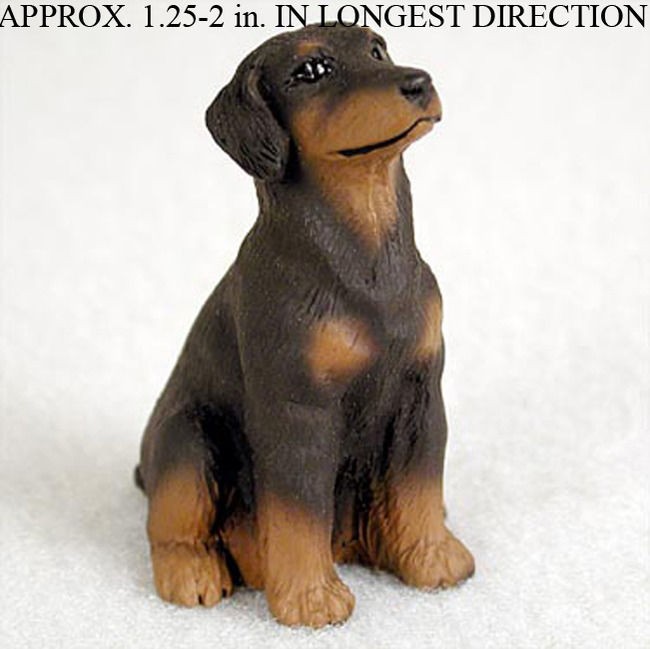 Doberman Pinscher Mini Hand Painted Figurine Red Uncrop Doberman Pinscher Mini Hand Painted Figurine Red Uncrop