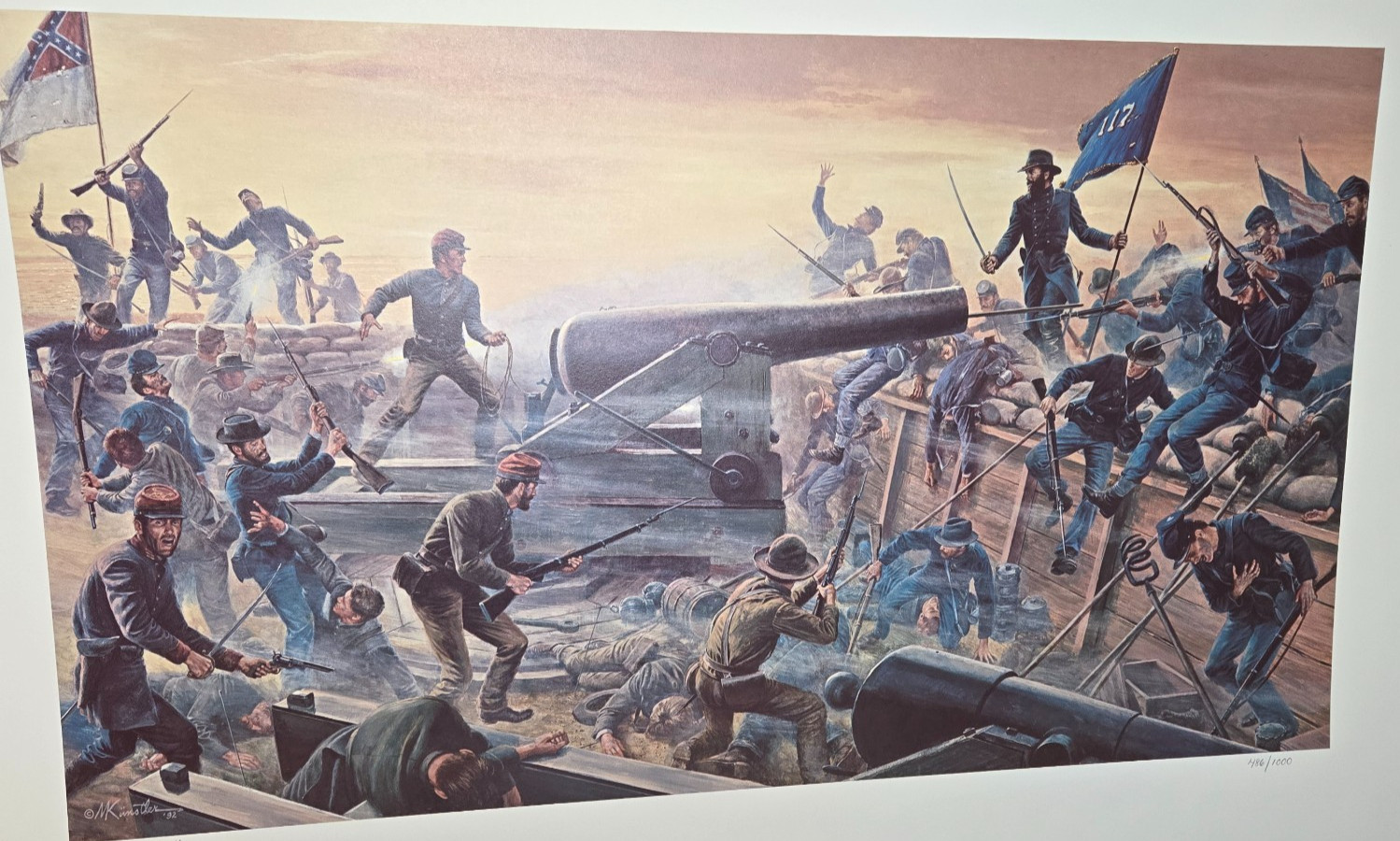 The Gunner and the Colonel, Fort Fisher,  486/1000 Mort Kunstler unframed COA