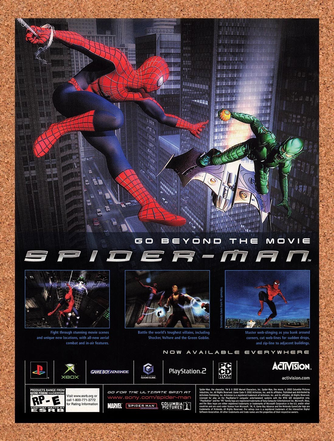 2002 Spider-Man PS1 Original Advertisement / Retro Promo v3 2002 Spider-Man PS1 Original Advertisement / Retro Promo v3