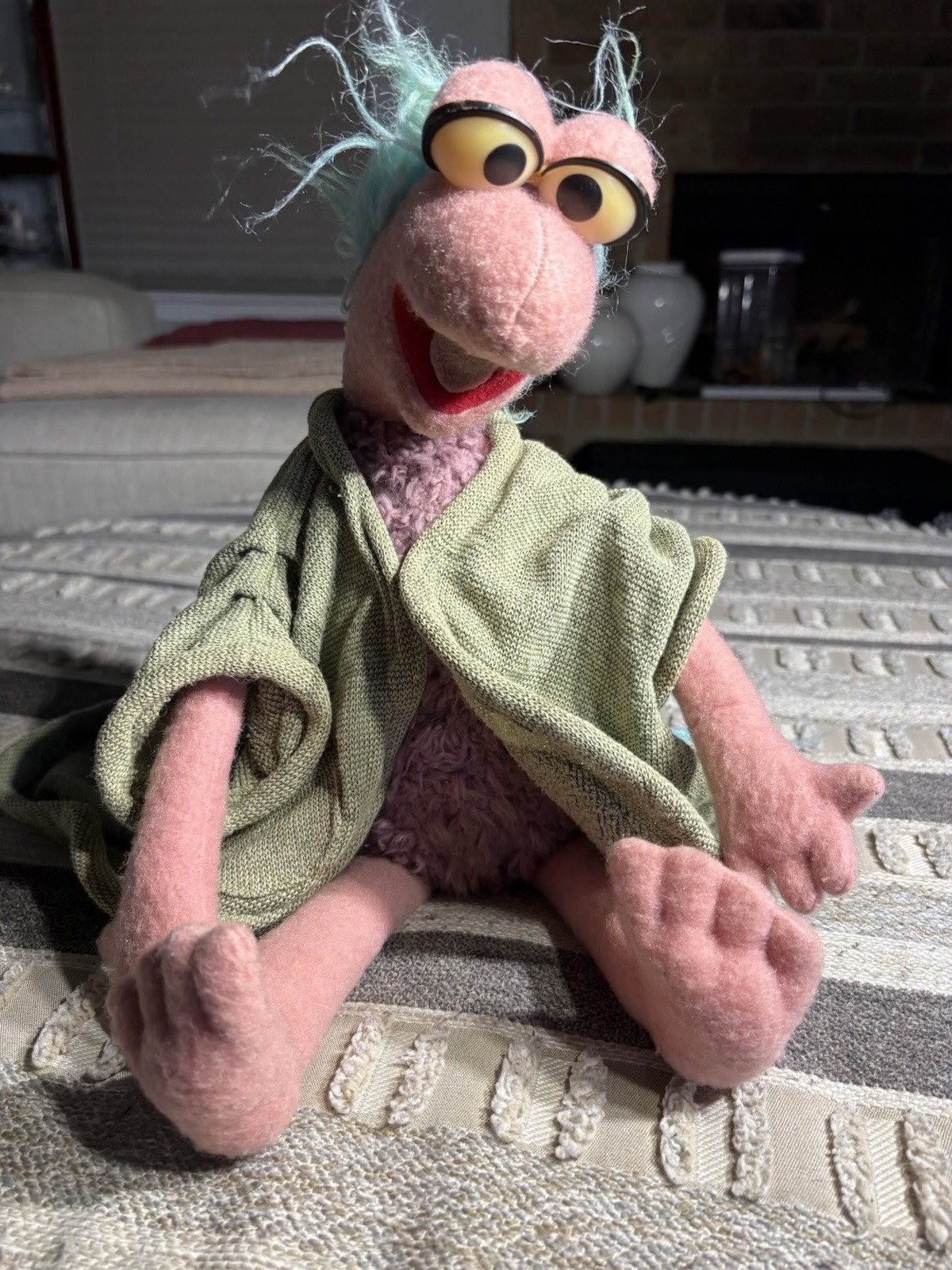 Vintage 1983 Tomy Mokey Fraggle Rock  Stuffed Plush Toy Preowned