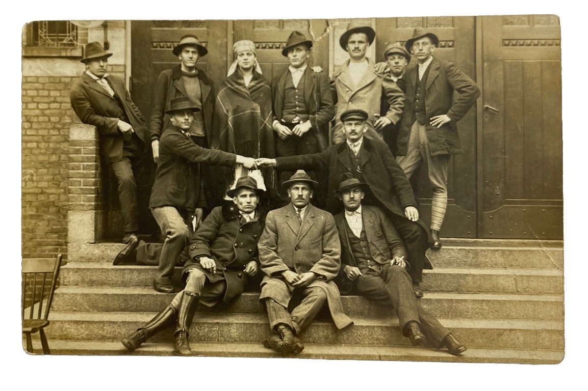 Gang of Gentleman & Gypsy Woman, Peaky Blinders ~ Antique 1910s RPPC Postcard