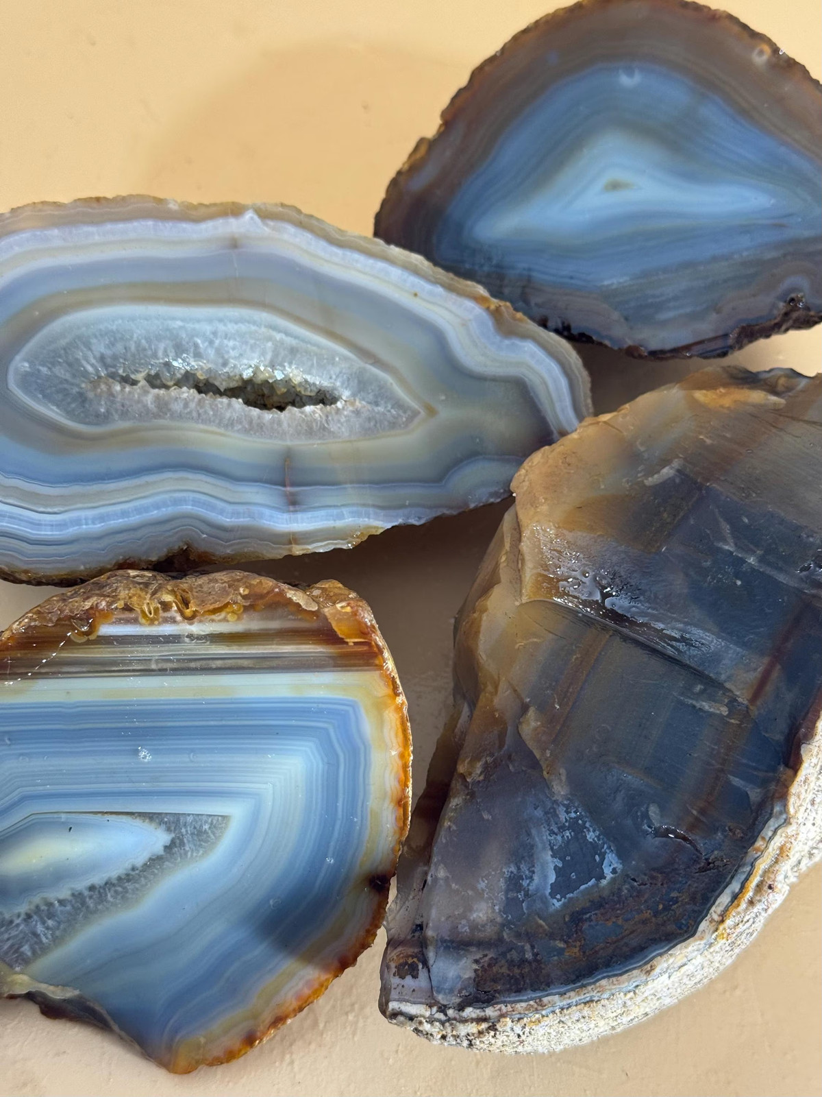 4.55LB Brazilian Agate Rough Set of 4 PCS