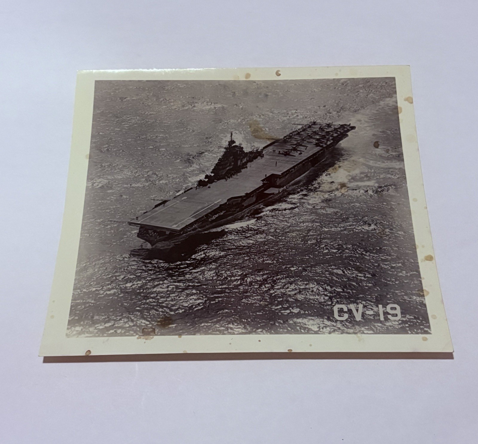 Vintage 1940s USS HANCOCK Real Photo CV-19 US Navy Carrier Ship Aerial View 2B Vintage 1940s USS HANCOCK Real Photo CV-19 US Navy Carrier Ship Aerial View 2B