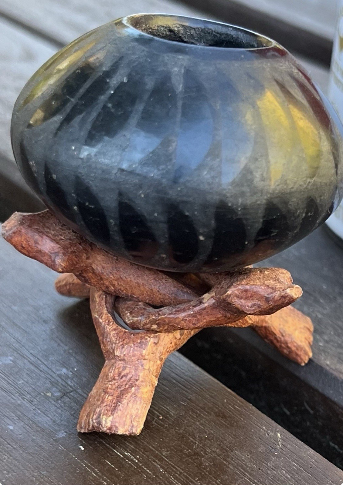 Miniature Mata Ortiz pottery, signed by award-winning Fabiola Silveira.