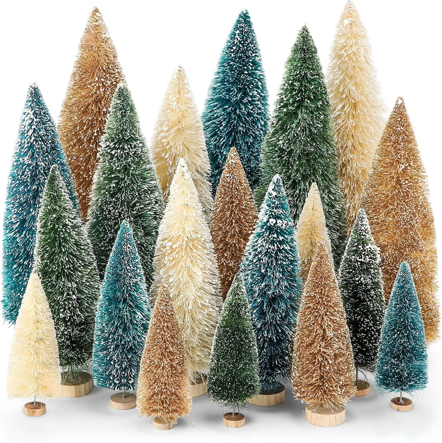 Vinsot 20 Pcs Bottle Brush Christmas Trees Miniature Tree