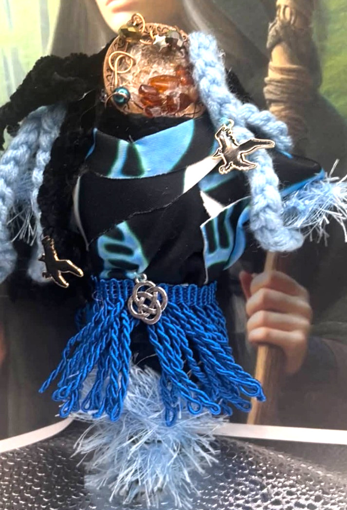 Snakeskin Crow Amber Spirit Witch Folk Magic Voodoo Hoodoo Protection Doll VX2