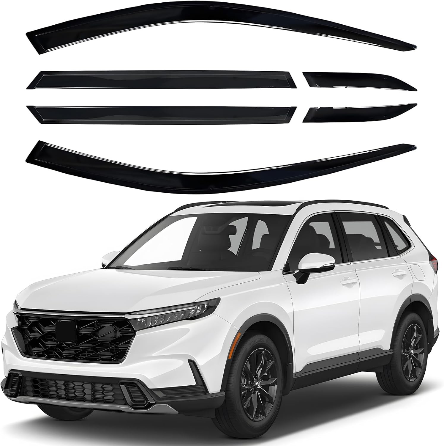Shatterproof Out-Channel Window Deflectors for Honda CR-V 23-26 | Rain Guards