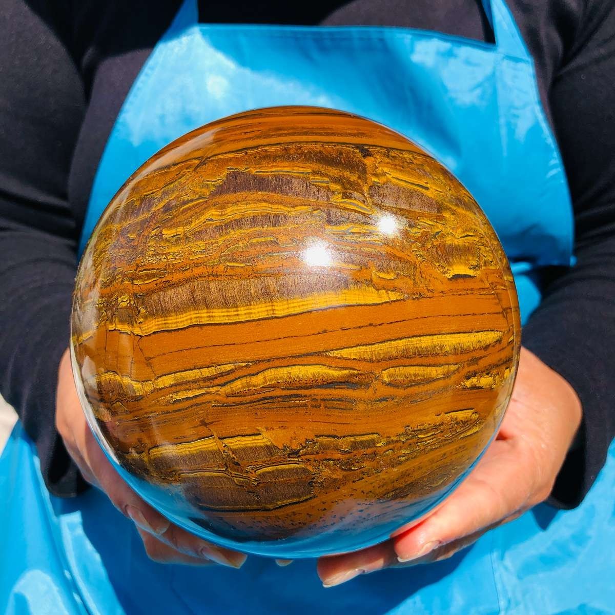 8.6LB Natural Rare Tiger Eye Crystal Ball Sphere Healing Gemstone Minerals