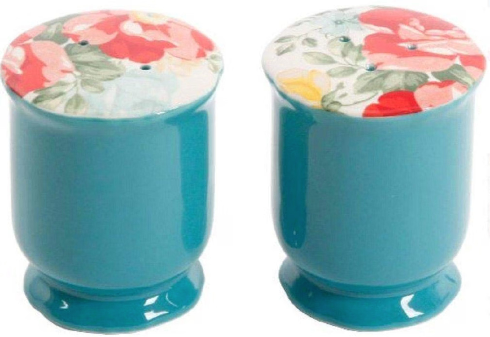 The Pioneer Woman Vintage Floral Ceramic Salt and Pepper Shaker Set The Pioneer Woman Vintage Floral Ceramic Salt and Pepper Shaker Set
