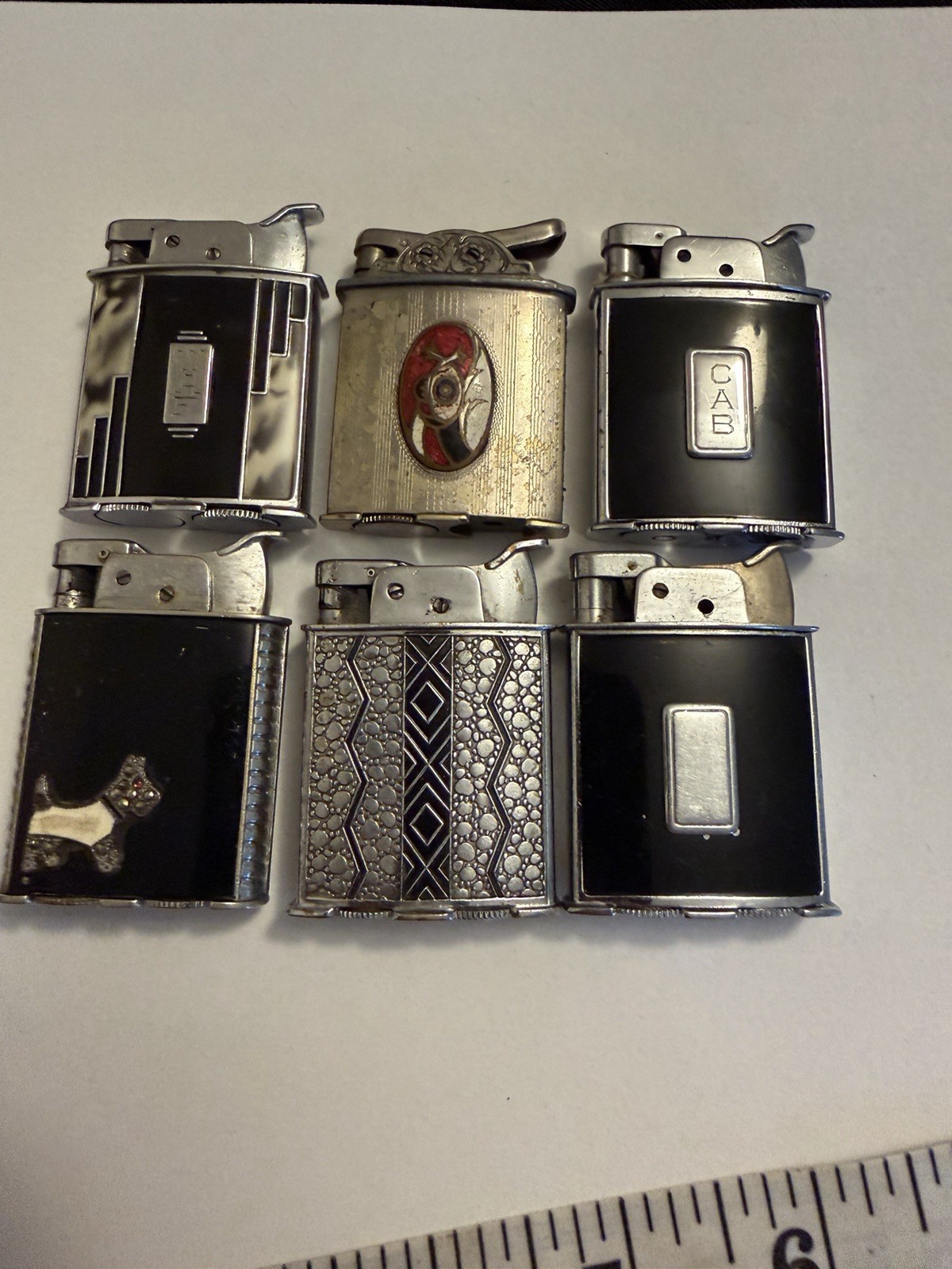 Vintage Art Deco Trig-A-Lite Black Enamel Evans Lighter Parts Lot