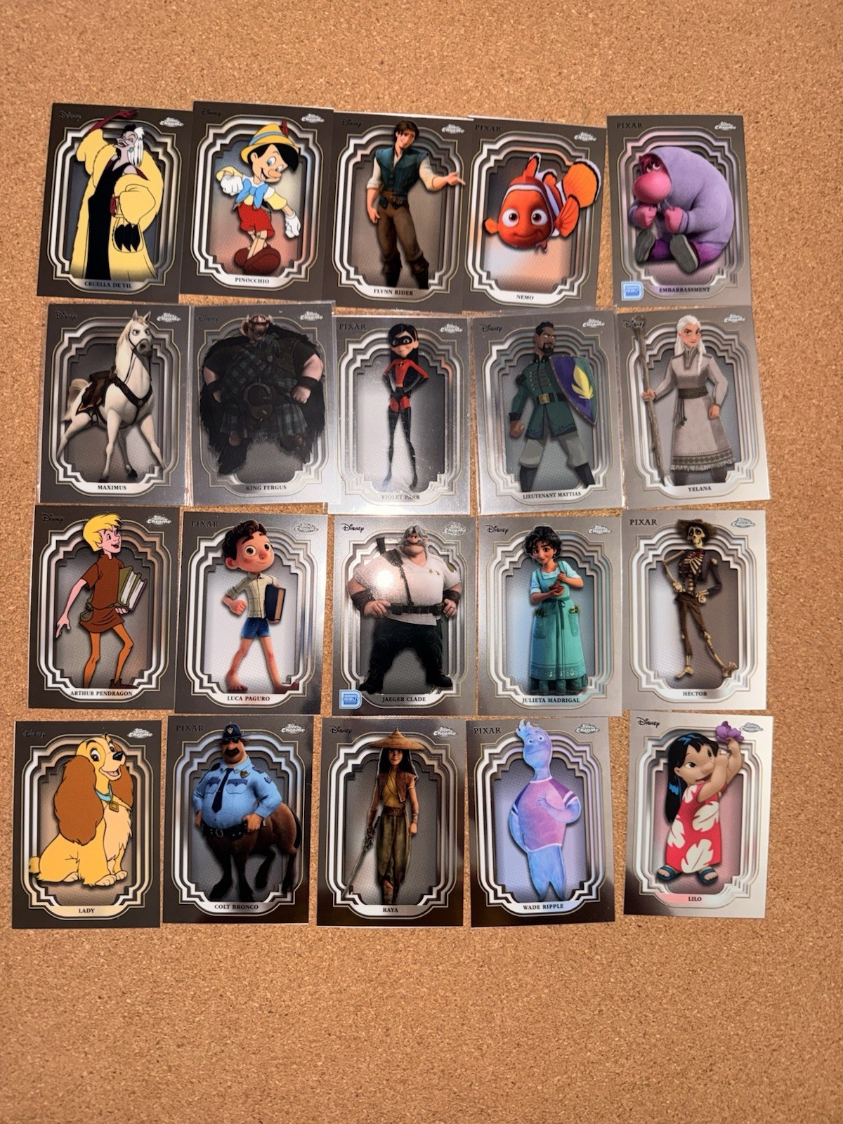 2024 Topps Chrome Disney Base Card Lot Of 20, Sleeved