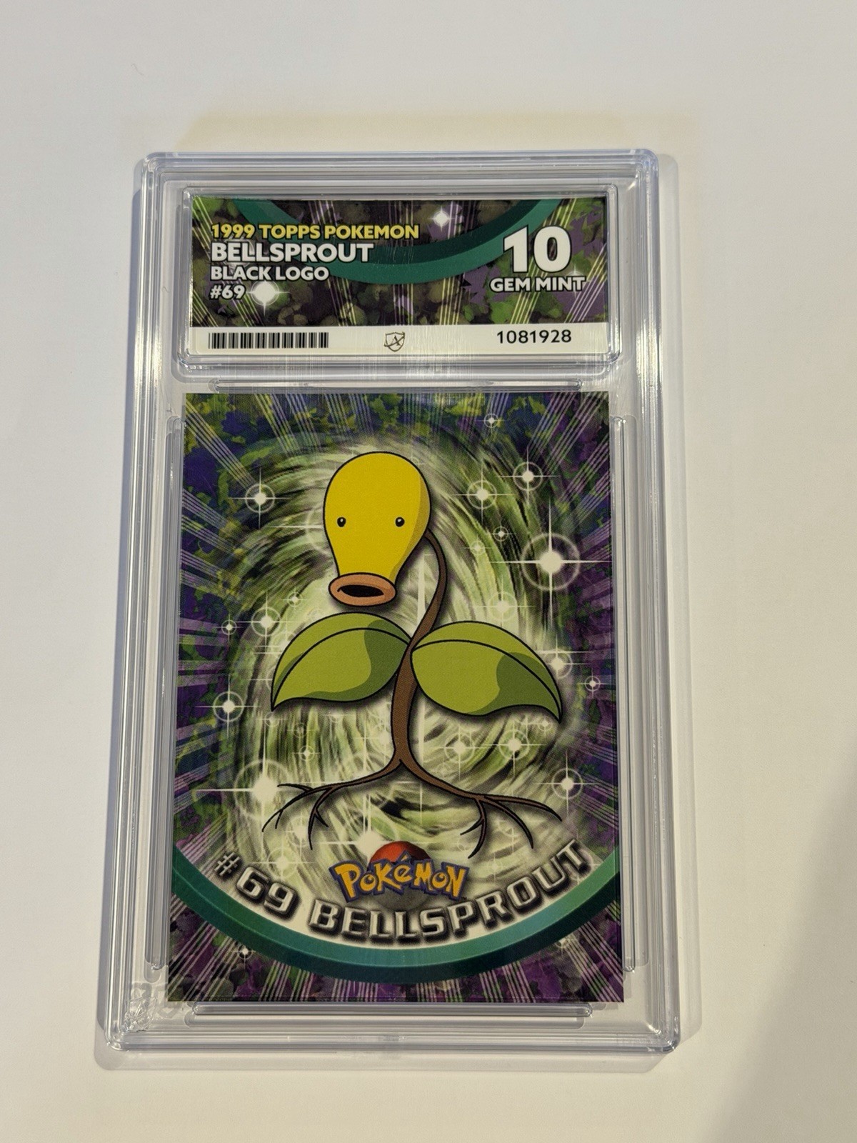 1999, Bellsprout, #69, Topps Pokemon, Black Logo, ACE 10 1999, Bellsprout, #69, Topps Pokemon, Black Logo, ACE 10
