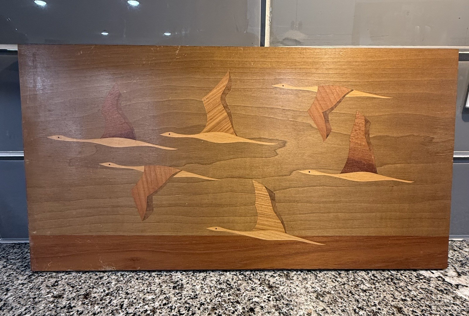 Vintage MCM German Wood Marquetry Plaque – Sergius Žurek (Worpswede, 1961)