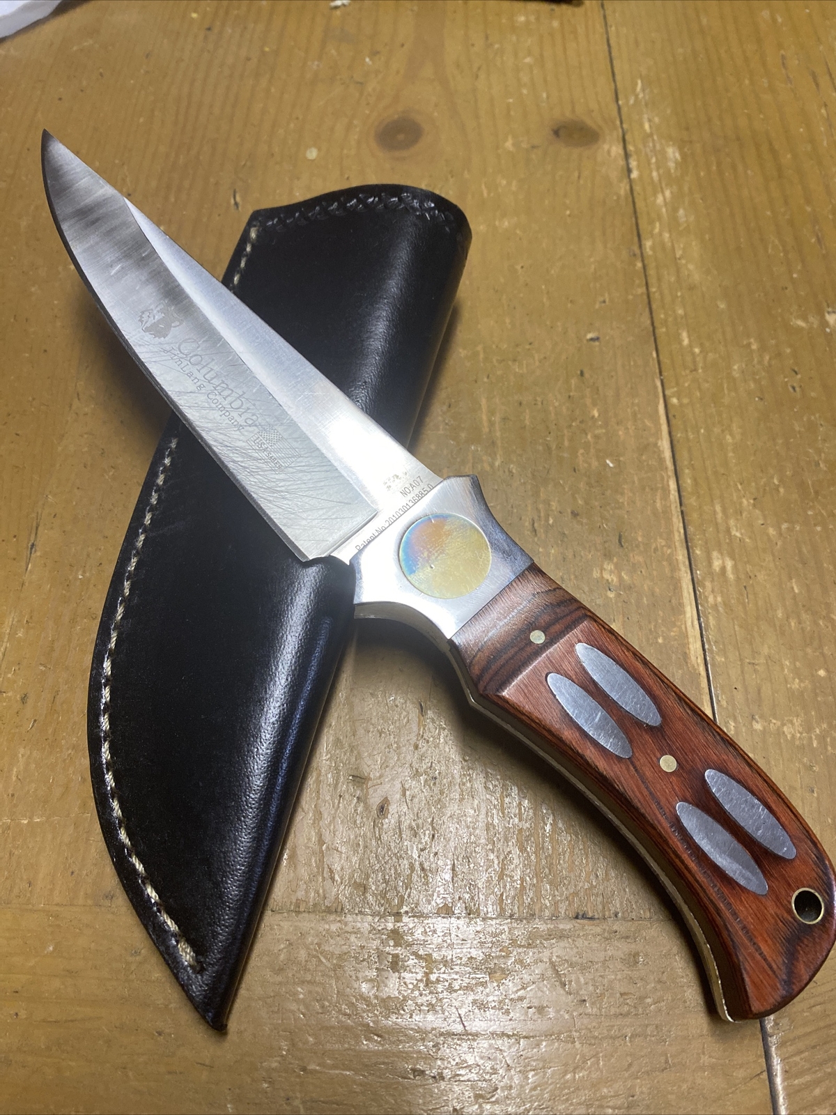 Rare/Discontinued Columbia Saber Knife Co. Jin Lang Fixed Blade Knife W/Sheath