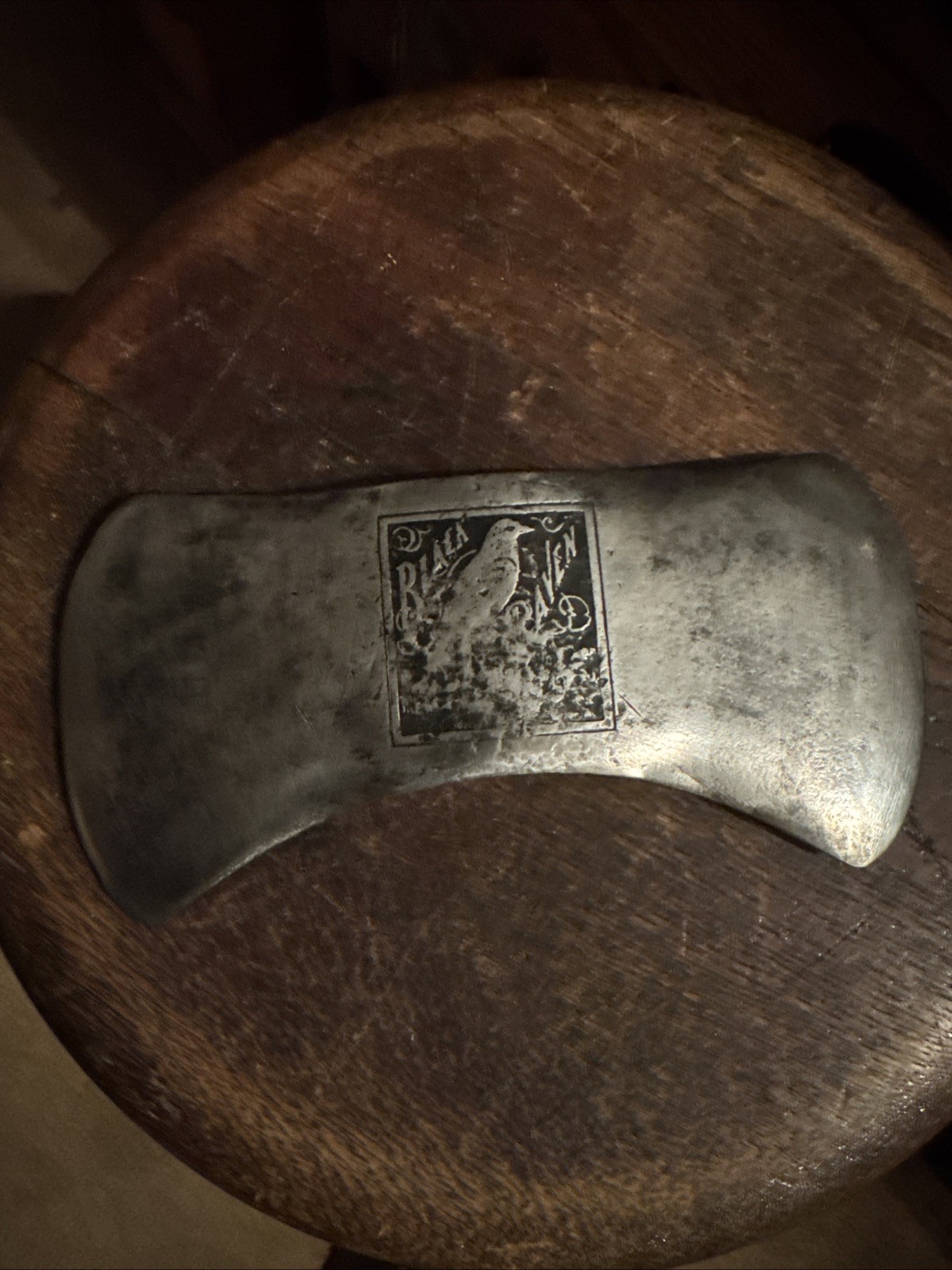 Antique Double Bit Axe Head Tool Embossed Kelly True Temper Black Raven USA
