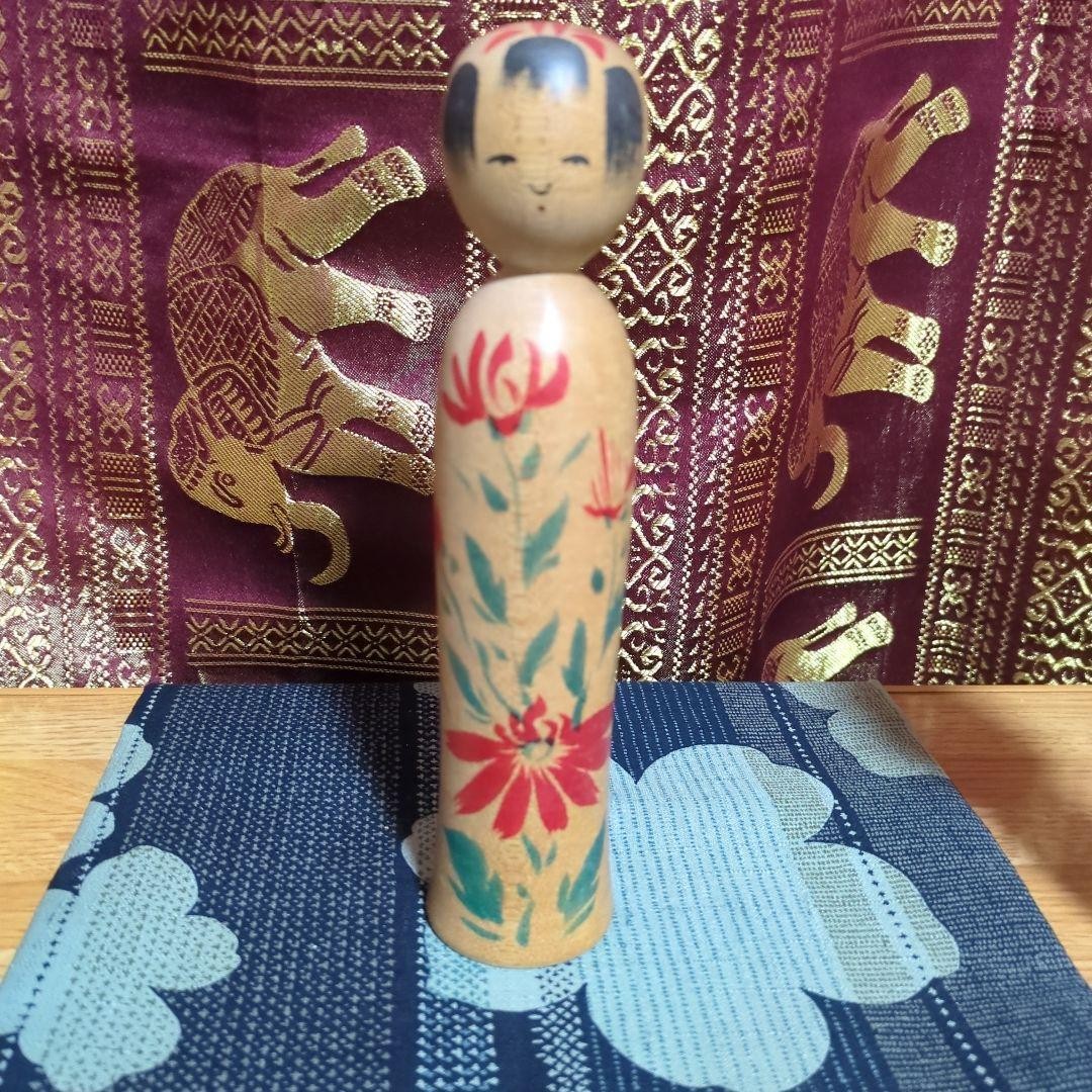 Kenichi Kitayama Kokeshi Doll 18cm Natural Wood Authentic Figurine Rare Kenichi Kitayama Kokeshi Doll 18cm Natural Wood Authentic Figurine Rare